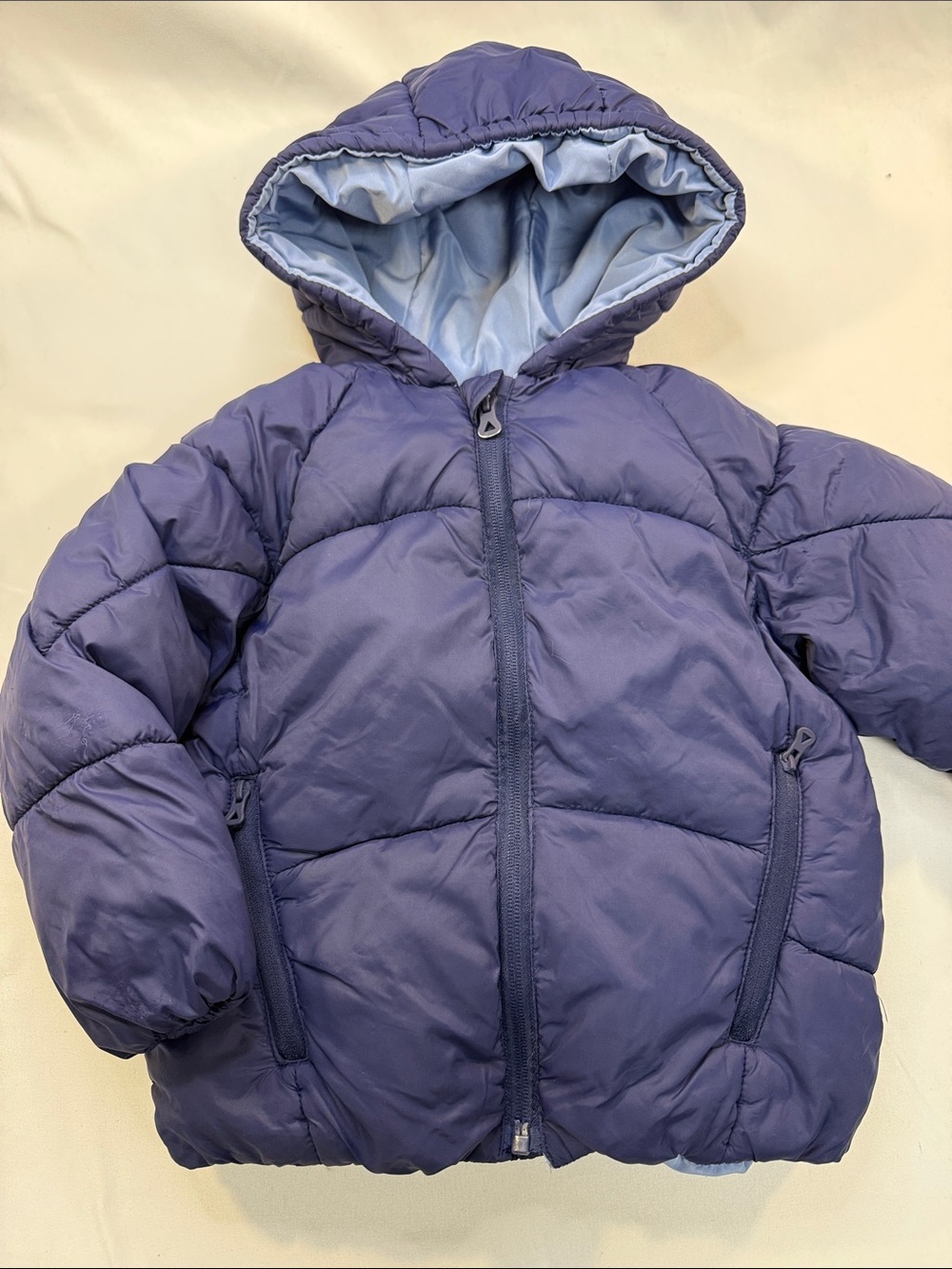 ZARA Kids Blue poly filled packable Hooded Puffer Jacket